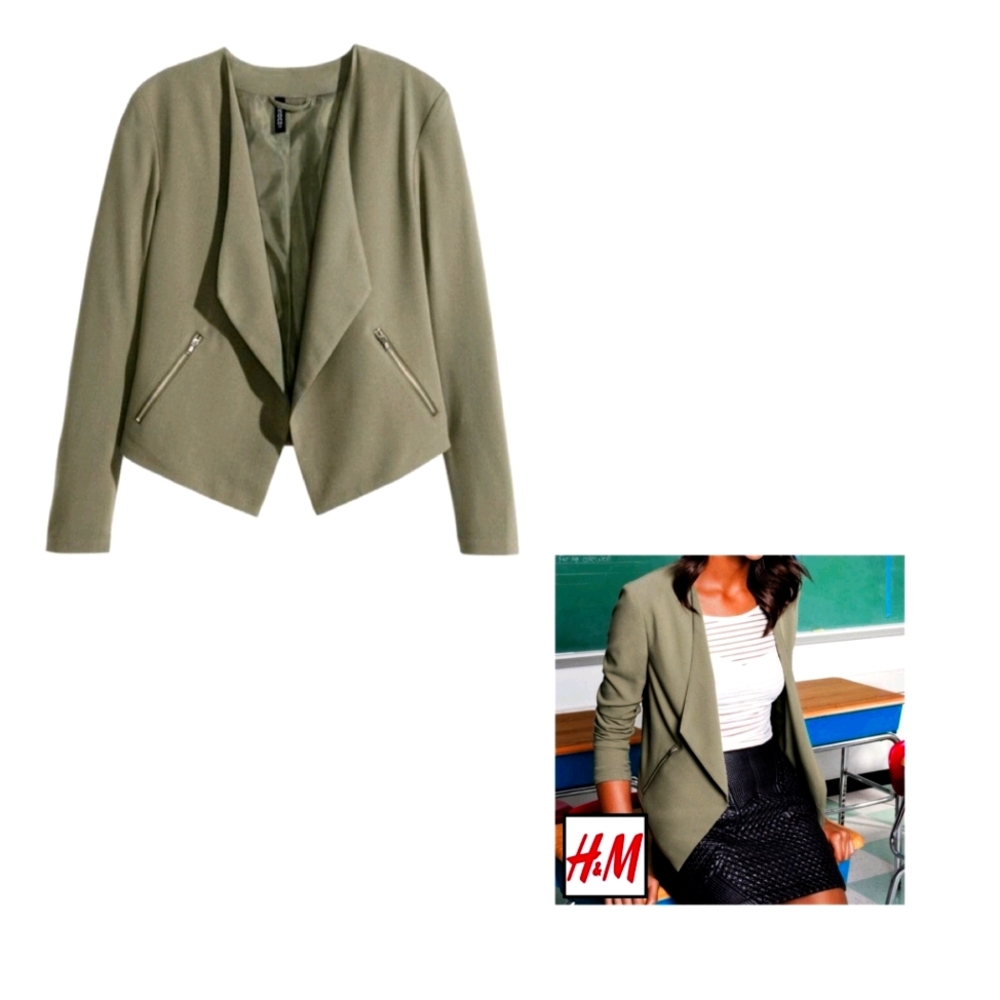 Divided by H&M olive green crepe jacket
Size 2